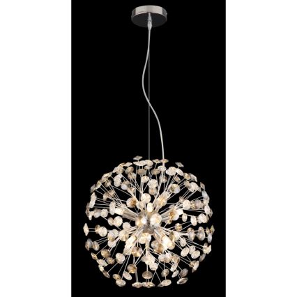 Globo - LED-riippuvalaisin vaijerilla 8xG9/3,5W/230V halkaisija 40 cm kiiltävä kromi