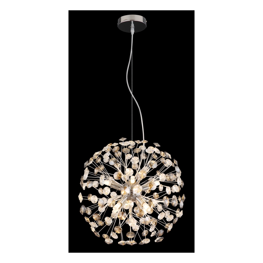 Globo - LED-riippuvalaisin vaijerilla 8xG9/3,5W/230V halkaisija 40 cm kiiltävä kromi