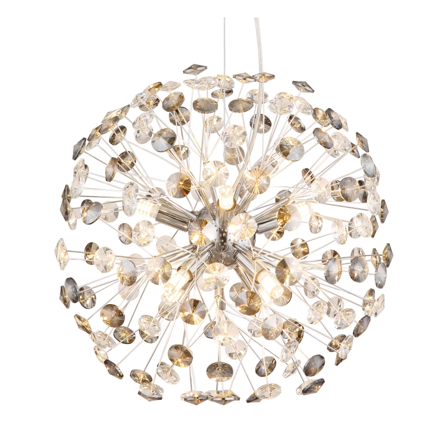Globo - LED-riippuvalaisin vaijerilla 8xG9/3,5W/230V halkaisija 40 cm kiiltävä kromi