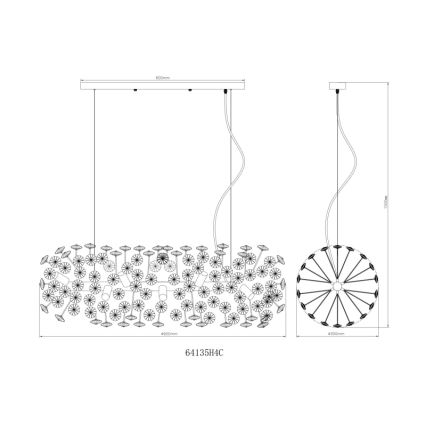 Globo - LED-riippuvalaisin kaapelilla 12xG9/3,5W/230V kiiltävä kromi
