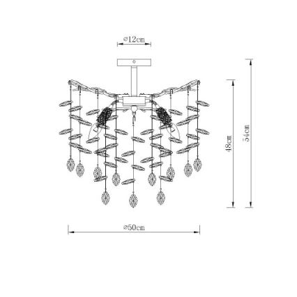 Globo - Kattokruunu varrella 6xE14/40W/230V kultainen