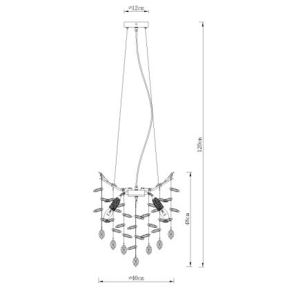 Globo - Riippuvalaisin kaapelilla 4xE14/40W/230V, hopeanvärinen