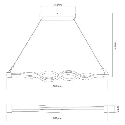 Globo - Himmennettävä LED-kattokruunu narussa 1xLED/30W/230V + kauko-ohjaus
