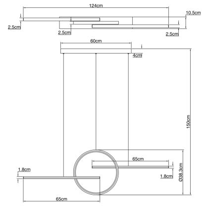 Globo - Himmennettävä LED-kattokruunu narussa LED/50W/230V + kauko-ohjaus