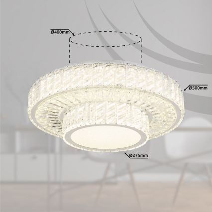 Globo - LED himmennettävä kattovalaisin LED/50W/230V 2700-6000K halkaisija 50 cm + kaukosäädin