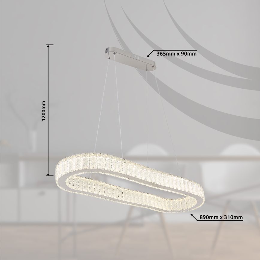Globo - Himmennettävä LED-kattokruunu johdossa LED/58W/230V 2700-6000K + kauko-ohjaus