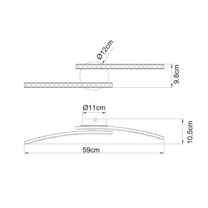 Globo - LED Kylpyhuone pinta-asetettava kattokruunu 2xLED/6W/230V IP44