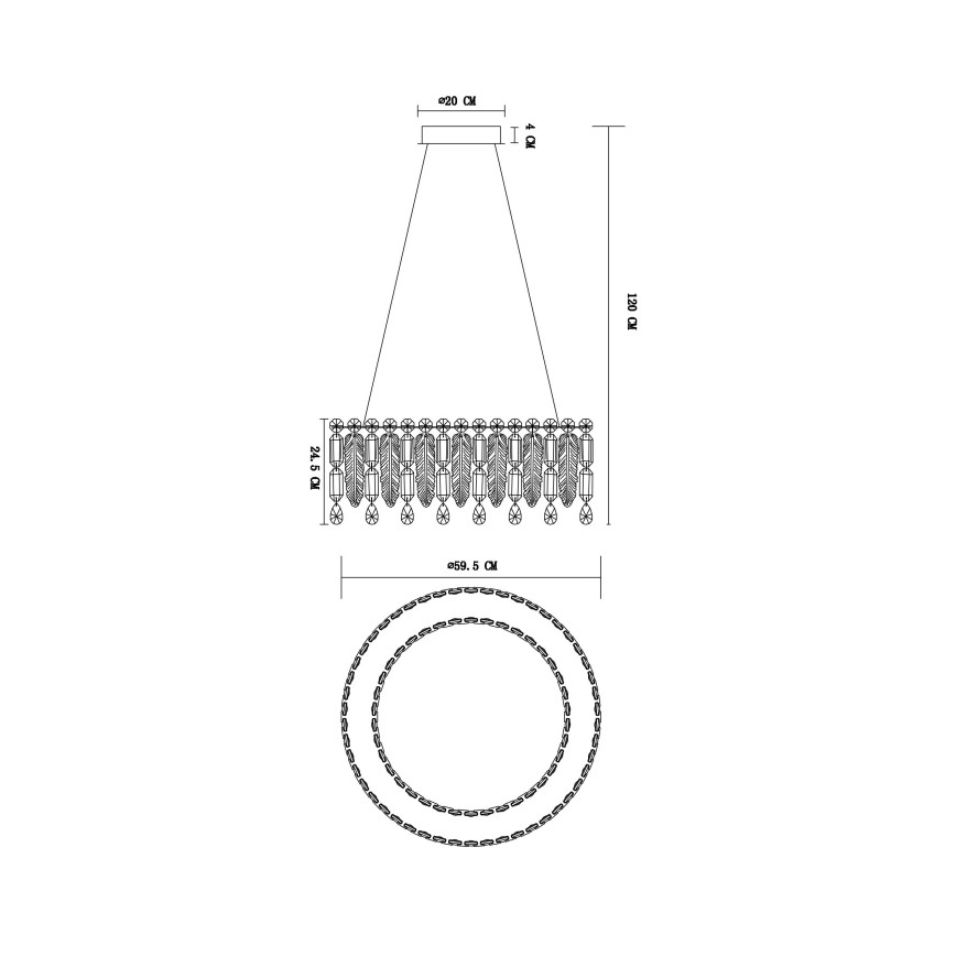 Globo - LED-riippuvalaisin vaijerilla LED/58W/230V 2700-6000K + kaukosäädin