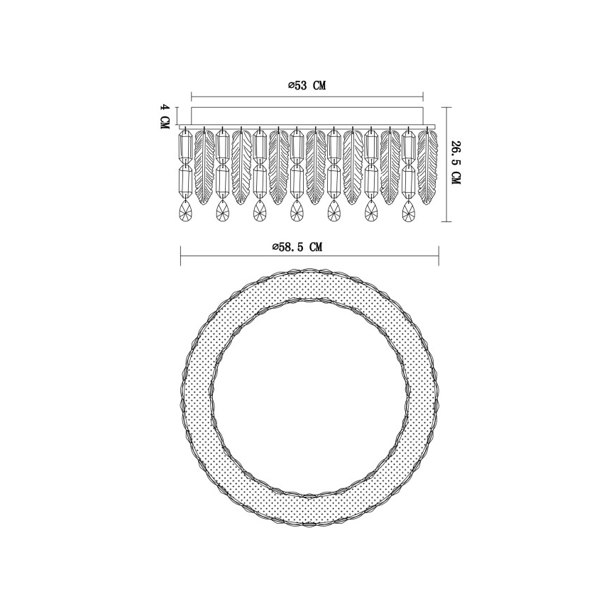 Globo - LED-kattovalaisin LED/58W/230V 2700-6000K halkaisija 58,5 cm + kaukosäädin