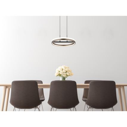 Globo - LED-kattokruunu johdossa LED/40W/230V 3000/4000/6000K halkaisija 39,7 cm ruskea