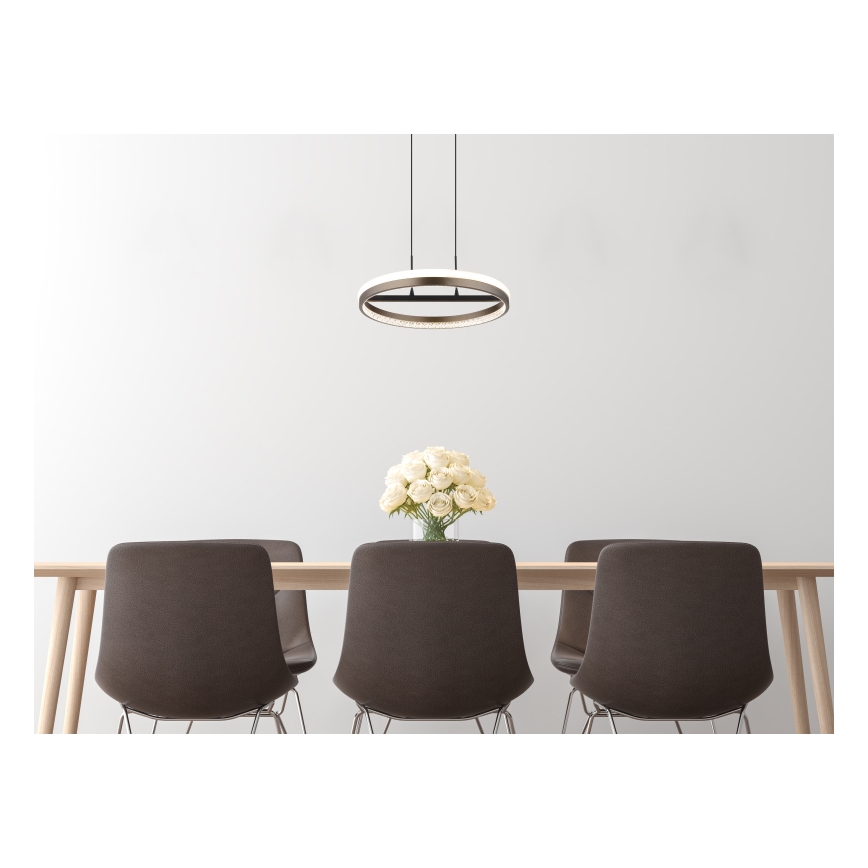 Globo - LED-kattokruunu johdossa LED/40W/230V 3000/4000/6000K halkaisija 39,7 cm ruskea