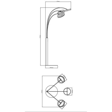 Globo - himmennettävä LED-kosketuslattiavalaisin LED/48W/230V 3000-6000K