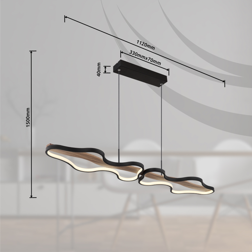 Globo - Himmennettävä LED-kattokruunu johdossa LED/36W/230V 2700-6000K + kauko-ohjaus