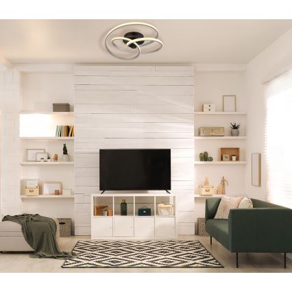 Globo - Kiinteä LED-kattokruunu LED/40W/230V 3000K mattakromi/musta