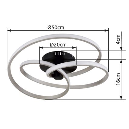 Globo - Kiinteä LED-kattokruunu LED/40W/230V 3000K mattakromi/musta