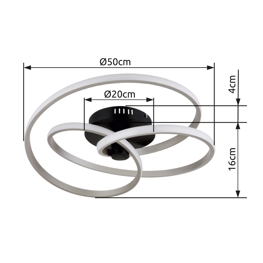 Globo - Kiinteä LED-kattokruunu LED/40W/230V 3000K mattakromi/musta