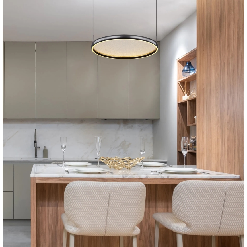 Globo - Himmennettävä LED-kattokruunu johdossa LED/36W/230V 2700-6000K musta + kauko-ohjaus