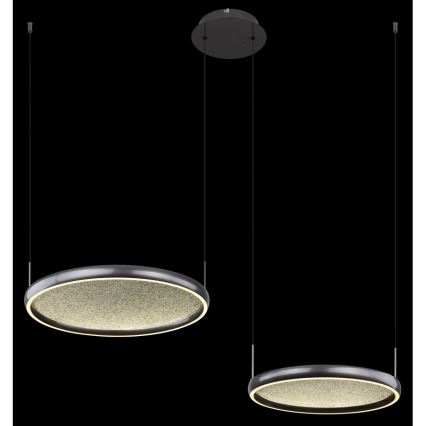 Globo - Himmennettävä LED-kattokruunu johdossa LED/50W/230V 2700-6000K musta + kauko-ohjaus