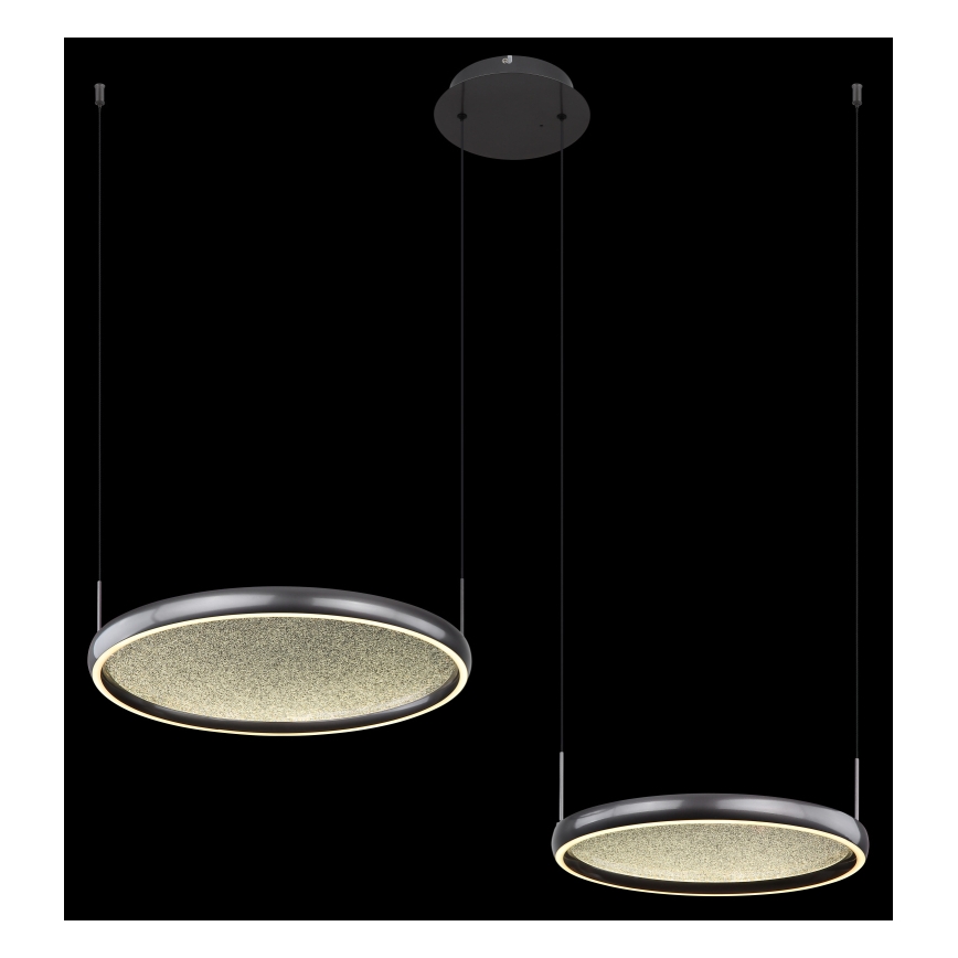 Globo - Himmennettävä LED-kattokruunu johdossa LED/50W/230V 2700-6000K musta + kauko-ohjaus