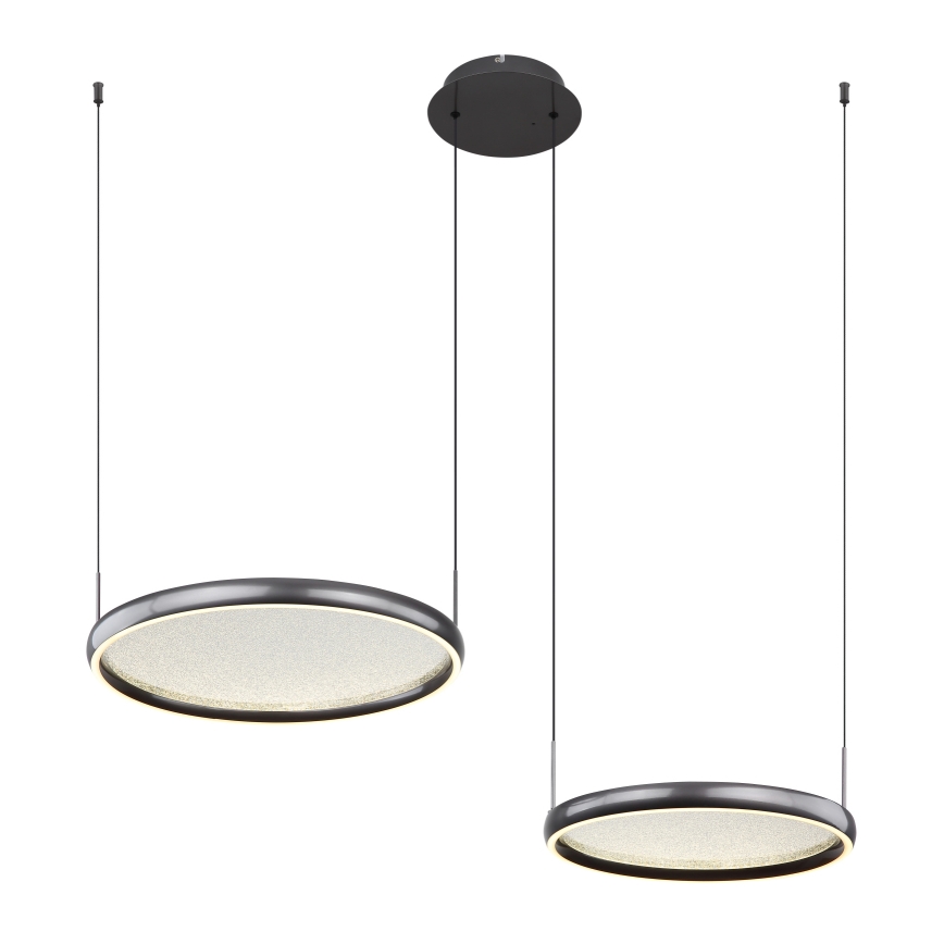 Globo - Himmennettävä LED-kattokruunu johdossa LED/50W/230V 2700-6000K musta + kauko-ohjaus
