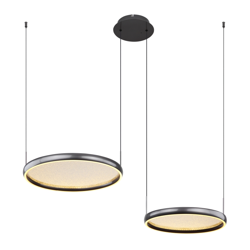 Globo - Himmennettävä LED-kattokruunu johdossa LED/50W/230V 2700-6000K musta + kauko-ohjaus