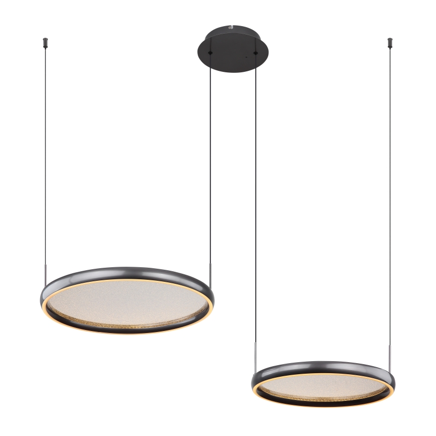 Globo - Himmennettävä LED-kattokruunu johdossa LED/50W/230V 2700-6000K musta + kauko-ohjaus