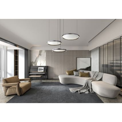 Globo - Himmennettävä LED-kattokruunu johdossa LED/55W/230V 2700-6000K musta + kauko-ohjaus