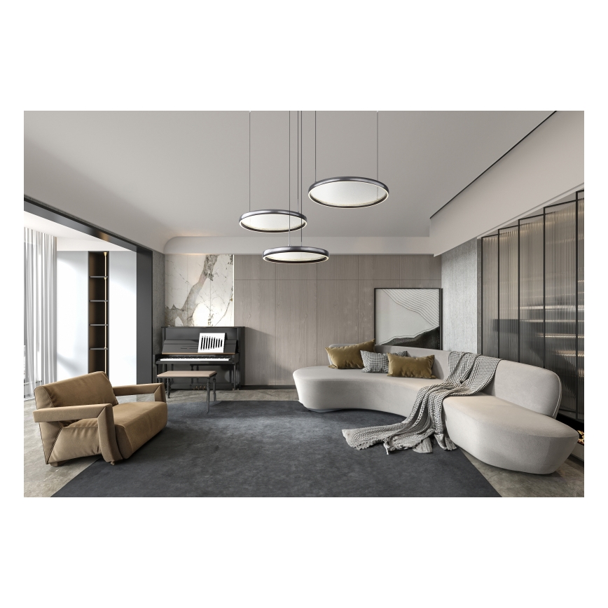 Globo - Himmennettävä LED-kattokruunu johdossa LED/55W/230V 2700-6000K musta + kauko-ohjaus
