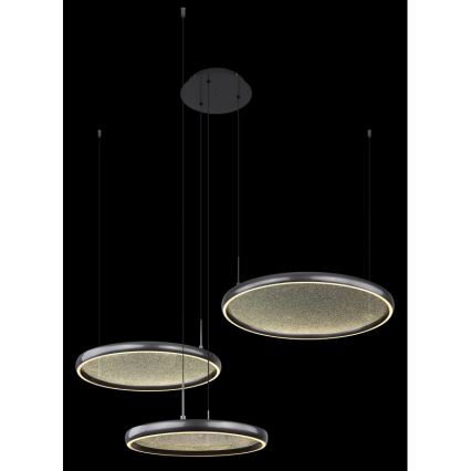 Globo - Himmennettävä LED-kattokruunu johdossa LED/55W/230V 2700-6000K musta + kauko-ohjaus