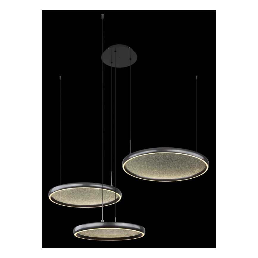 Globo - Himmennettävä LED-kattokruunu johdossa LED/55W/230V 2700-6000K musta + kauko-ohjaus