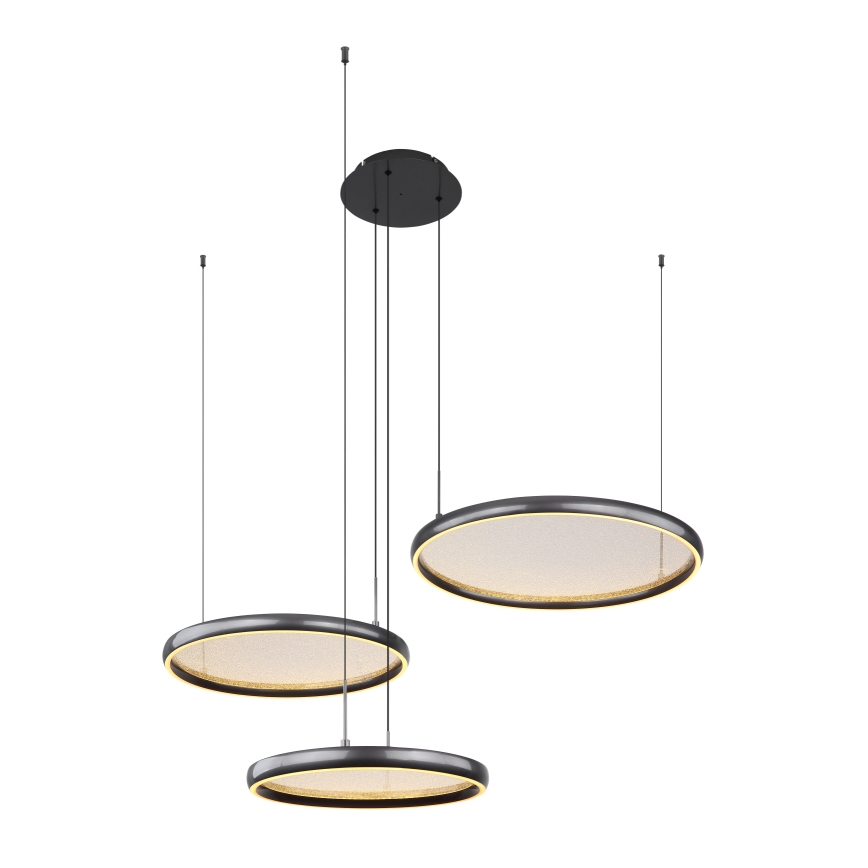 Globo - Himmennettävä LED-kattokruunu johdossa LED/55W/230V 2700-6000K musta + kauko-ohjaus