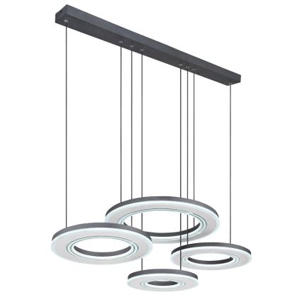 Globo - Himmennettävä LED-kattokruunu johdossa LED/80W/230V 2700-6000K musta + kauko-ohjaus