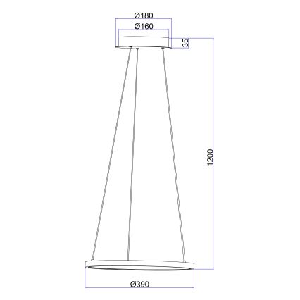 Globo - LED-kattokruunu johdossa LED/19W/230V