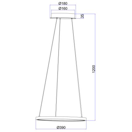 Globo - LED-kattokruunu johdossa LED/19W/230V