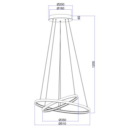 Globo - Himmennettävä LED-kattokruunu johdossa 2xLED/21W/230V