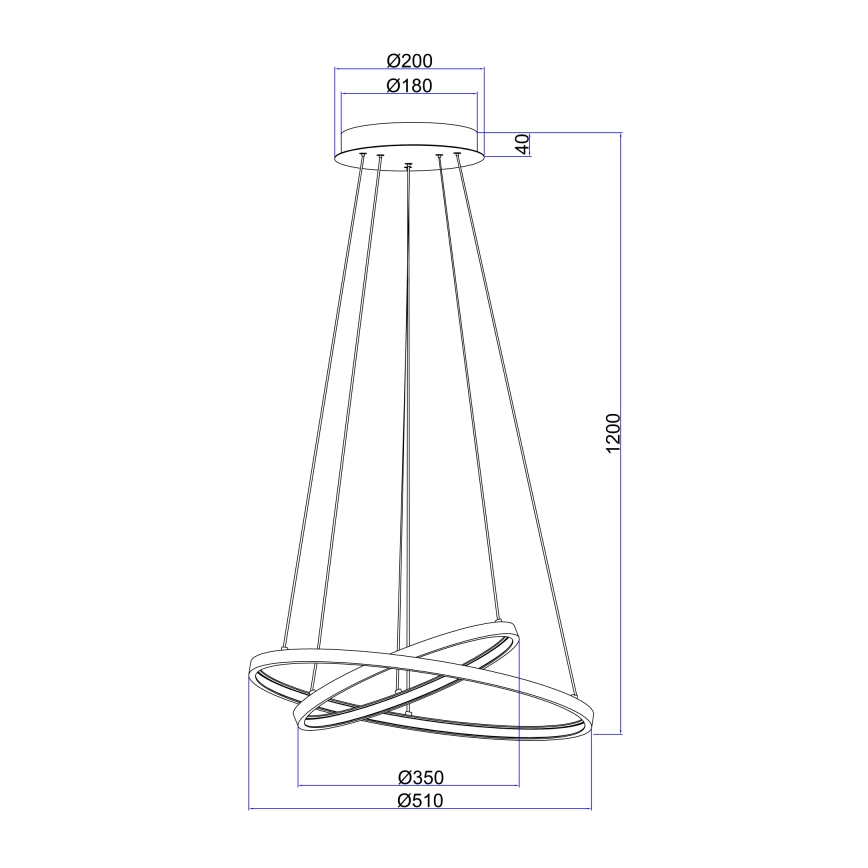 Globo - Himmennettävä LED-kattokruunu johdossa 2xLED/21W/230V