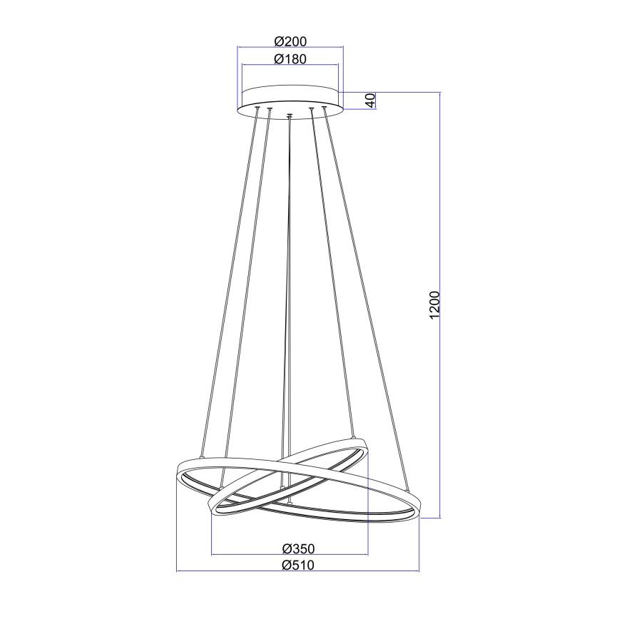 Globo - Himmennettävä LED-kattokruunu johdossa 2xLED/21W/230V