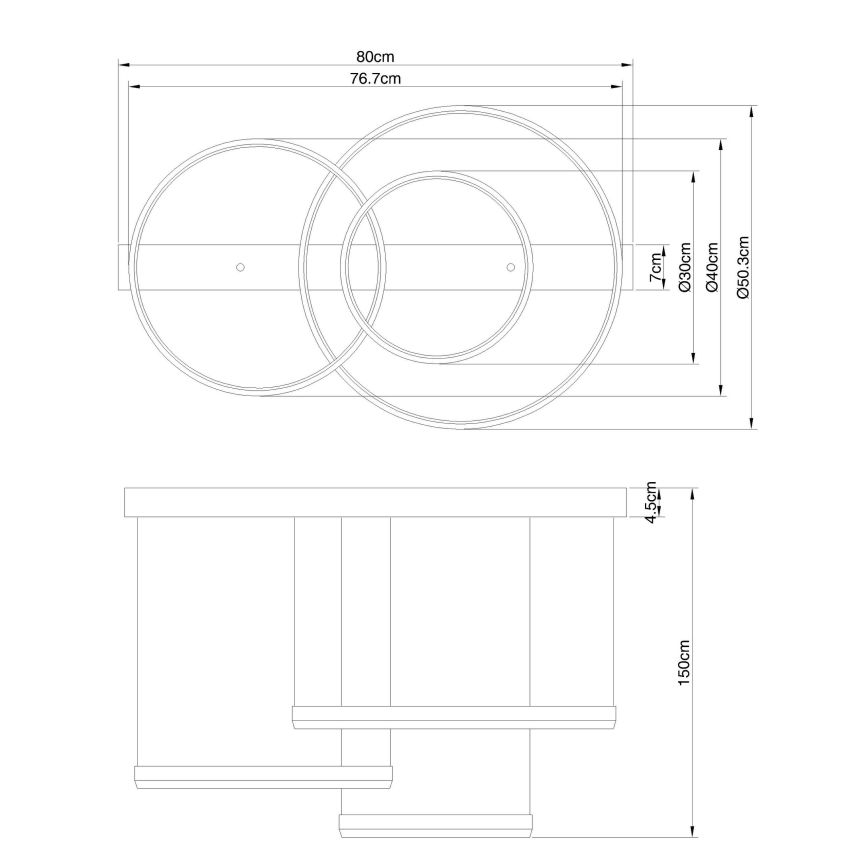 Globo - Himmennettävä LED-kattokruunu johdossa LED/55W/230V 2700-6000K + kauko-ohjaus