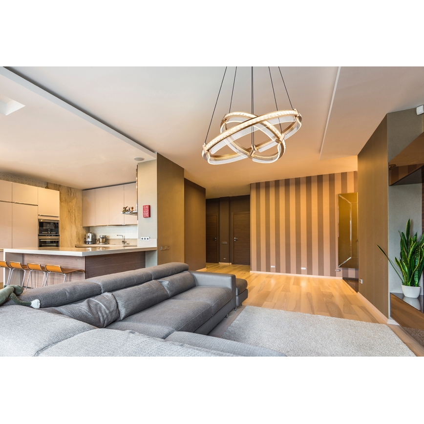 Globo - LED Himmennettävä kristalli kattokruunu johdossa LED/78W/230V 2700K-6000K + kauko-ohjaus