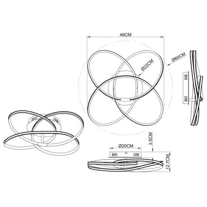 Globo - LED-kattokruunu LED/30W/230V