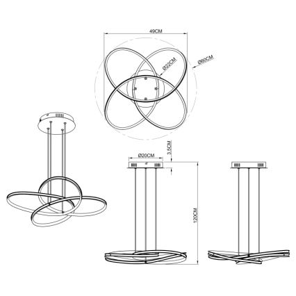 Globo - LED-kattokruunu narussa LED/30W/230V