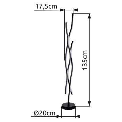 Globo - LED-lattiavalaisin LED/28W/230V 3000K musta