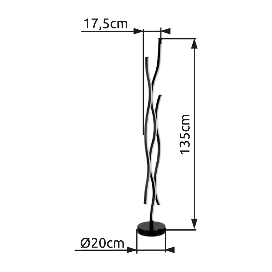 Globo - LED-lattiavalaisin LED/28W/230V 3000K musta