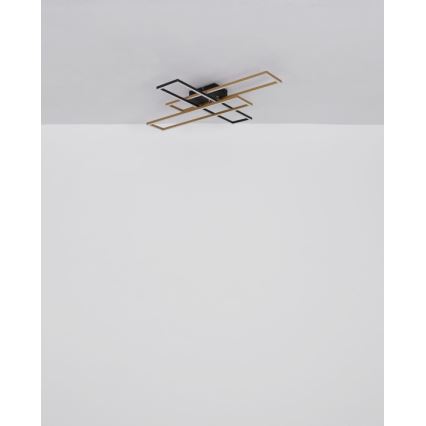 Globo - LED-kattovalaisin LED/40W/230V 3000K 60x80 cm musta/kulta