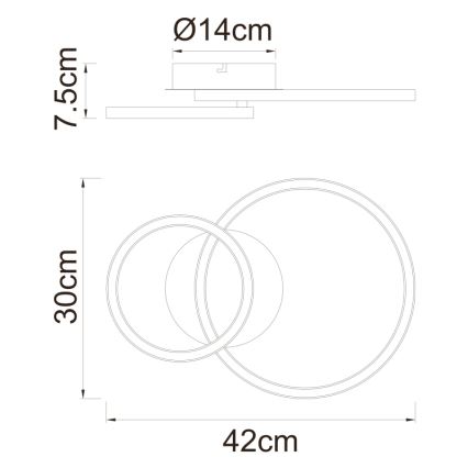 Globo - LED Pinta-asetettava kattokruunu LED/18W/230V