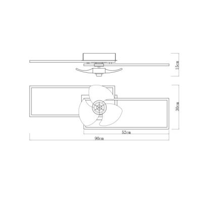 Globo - himmennettävä LED-kattovalaisin tuulettimella LED/38W/230V 3000-6500K + kaukosäädin