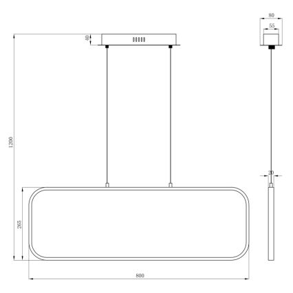 Globo - LED Kattokruunu johdossa LED/24W/230V
