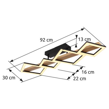 Globo - LED-kattovalaisin LED/35W/230V 3000K ruskea