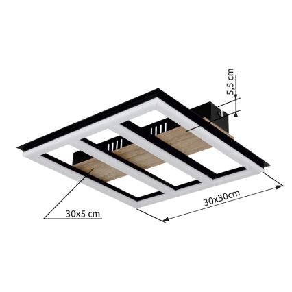 Globo - LED-kattovalaisin LED/18W/230V 3000K 30x30 cm