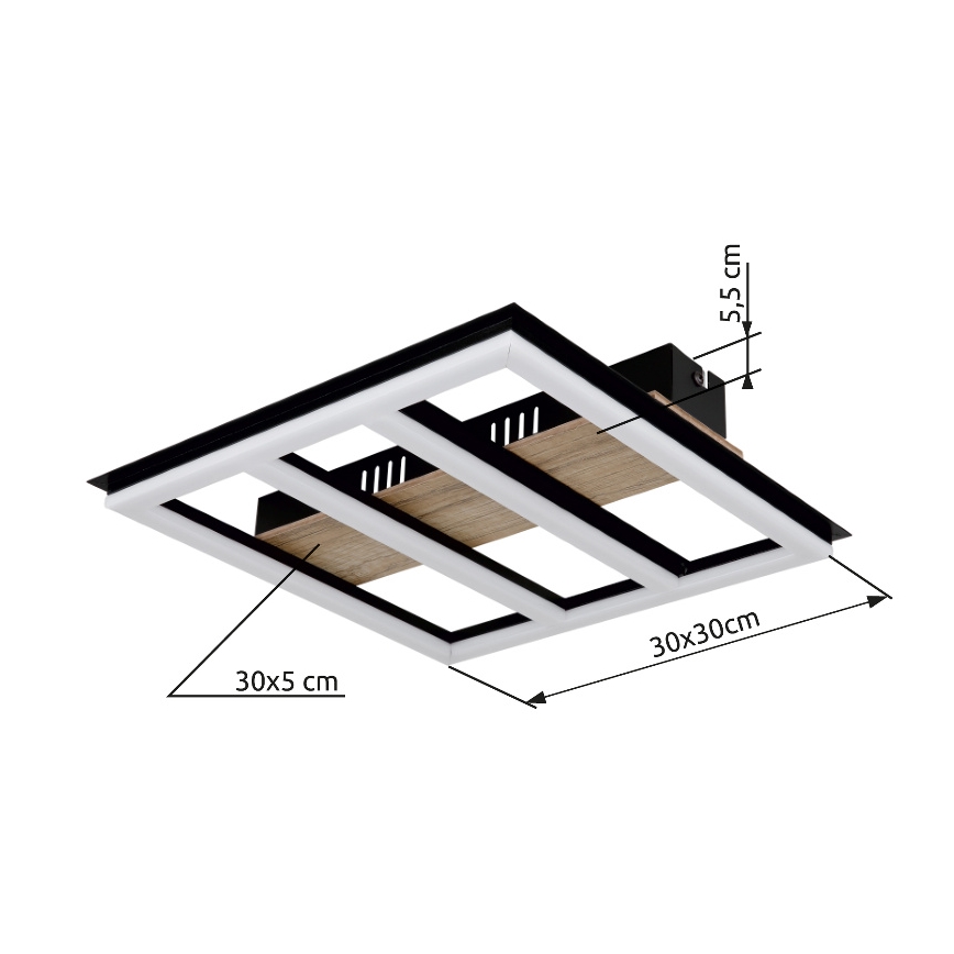 Globo - LED-kattovalaisin LED/18W/230V 3000K 30x30 cm